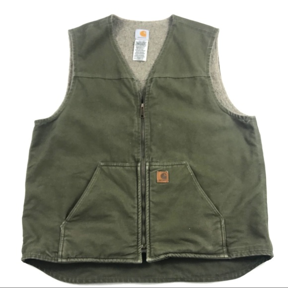Carhartt Denim Rugged Work Vest Sz Xlt 